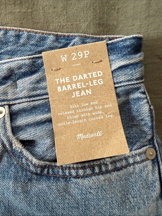 Madewell Denim - Madewell Darted Barrel-Leg Jeans - Medium Blue Denim
